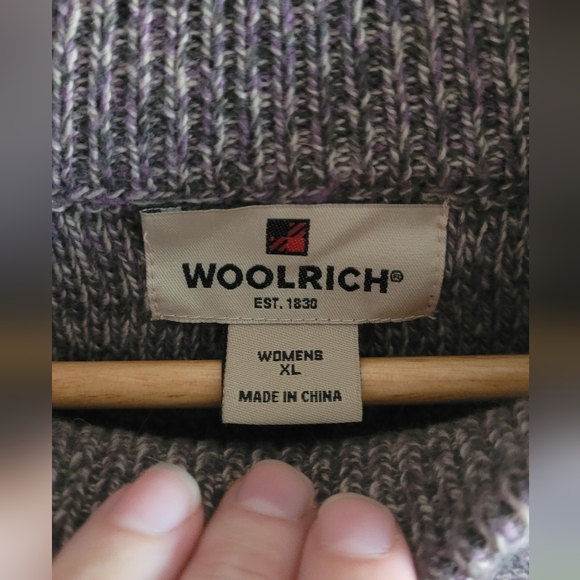 Vtg Woolrich fair isle textured cable mixed knit sweater Women's XL dusty plum - Picture 5 of 9